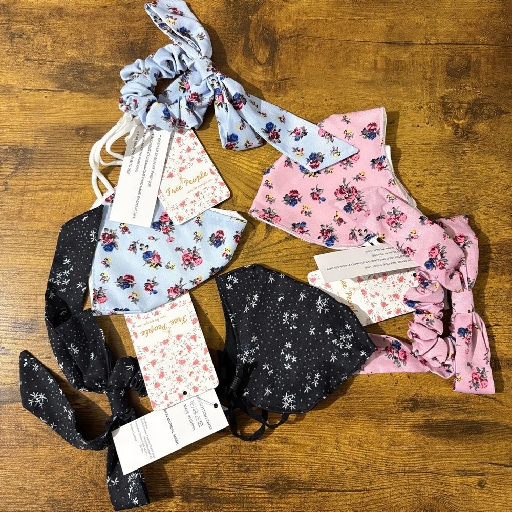 Free People Face Mask and Scrunchies Sets NWT 3-Pack